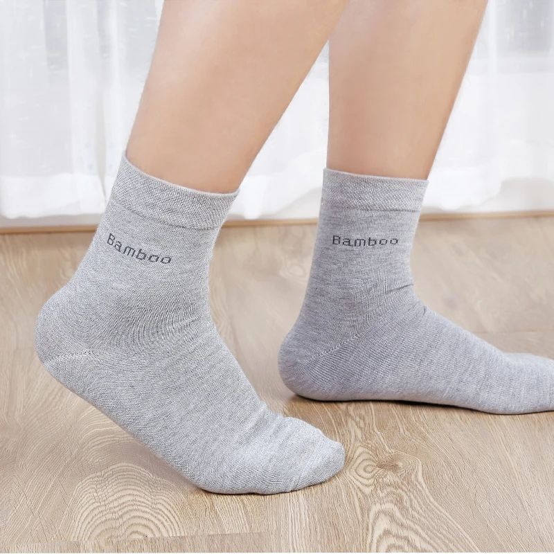 Mens Bamboo Fiber Crew Socks Breathable AntiBacterial Ideal For Business  Casual Wear 4