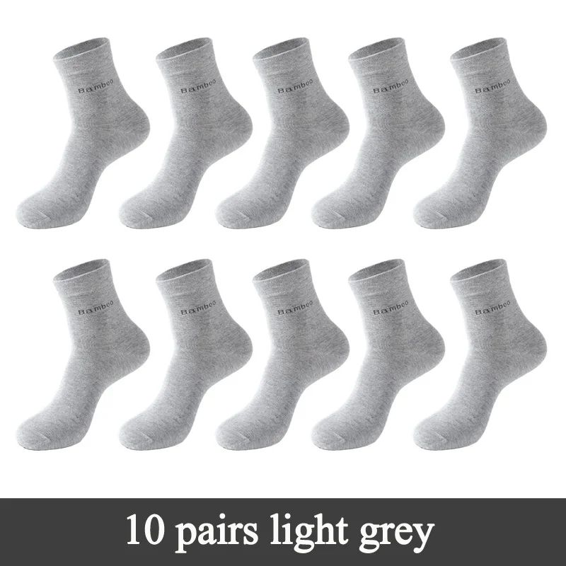 Mens Bamboo Fiber Crew Socks Breathable AntiBacterial Ideal For Business  Casual Wear 6