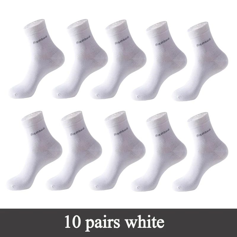 Mens Bamboo Fiber Crew Socks Breathable AntiBacterial Ideal For Business  Casual Wear 7