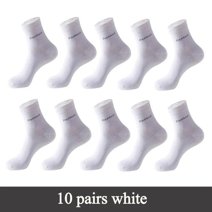 Mens Bamboo Fiber Crew Socks Breathable AntiBacterial Ideal For Business  Casual Wear 7
