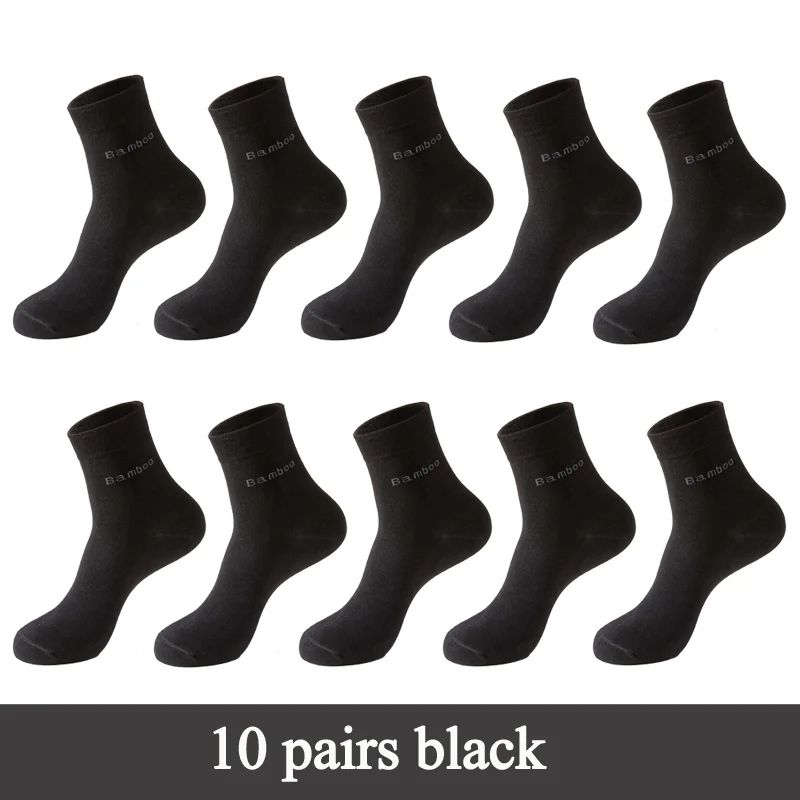 Mens Bamboo Fiber Crew Socks Breathable AntiBacterial Ideal For Business  Casual Wear 8