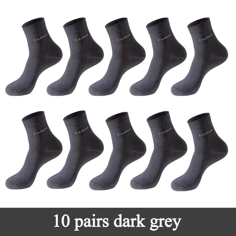 Mens Bamboo Fiber Crew Socks Breathable AntiBacterial Ideal For Business  Casual Wear 9