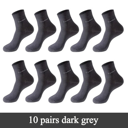 Mens Bamboo Fiber Crew Socks Breathable AntiBacterial Ideal For Business  Casual Wear 9