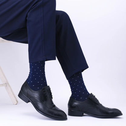 Men's Dress Socks Plus Large Size, High-Quality Combed Cotton Crew Socks