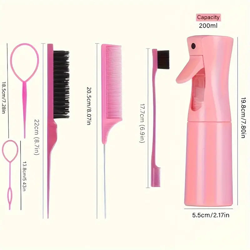 Professional Hair Brush Set Salon Hair Brush Kit for Women with Spray Bottle & Edge Control Comb