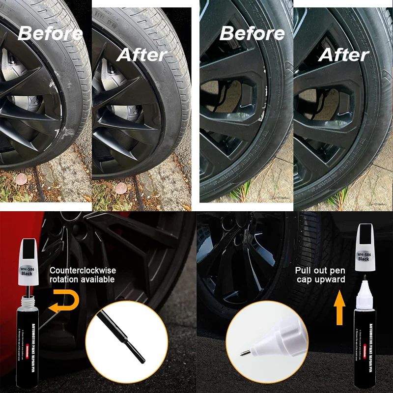 Automotive Wheel TouchUp Pen Rim Scratch Repair Paint For Alloy Wheels 3