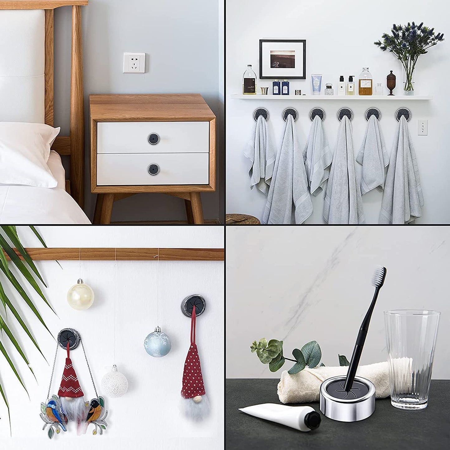 Non Punching Dishwashing Cloth Storage Clip Wall Hanging Towel Rack for Kitchen & Bathroom