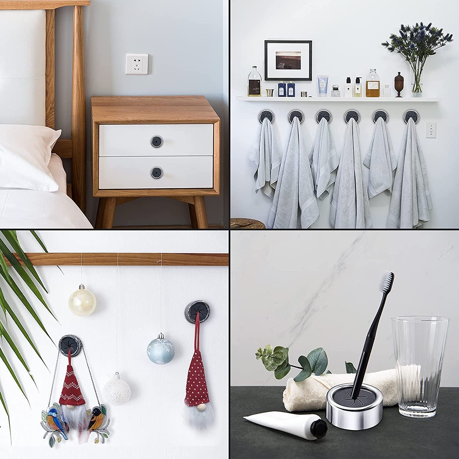 Non Punching Dishwashing Cloth Storage Clip Wall Hanging Towel Rack for Kitchen & Bathroom