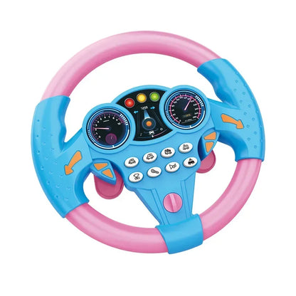 Kids Copilot Steering Wheel Toy  Musical Stroller Attachment for Toddlers with Realistic Horn  Eng