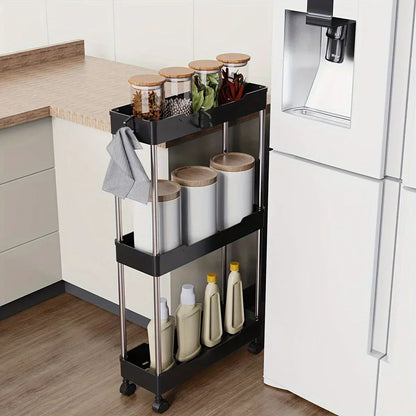 Bathroom Storage Rack With Wheels Rolling Utility Cart  MultiPurpose Corner Shelf Organizer 2