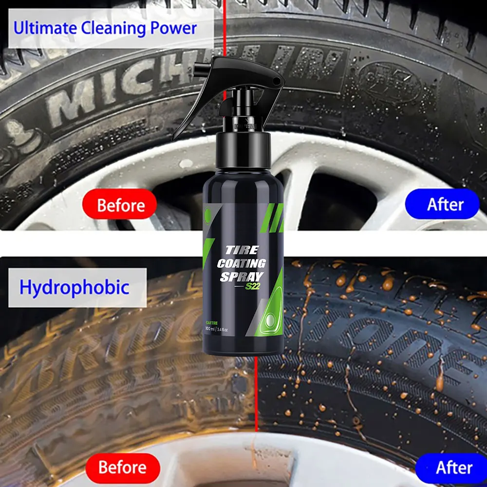 Ceramic Coating Spray for Tire Blackening Auto Wax Clean  Liquid Refurbishing Agent for Black Car