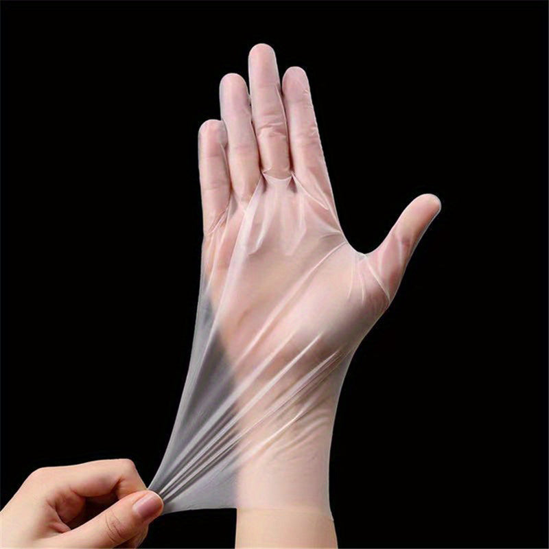 Disposable TPE Gloves 100Pack Latex Free  Powder Free Perfect For KitchenBathroom  CleaningDurable  4