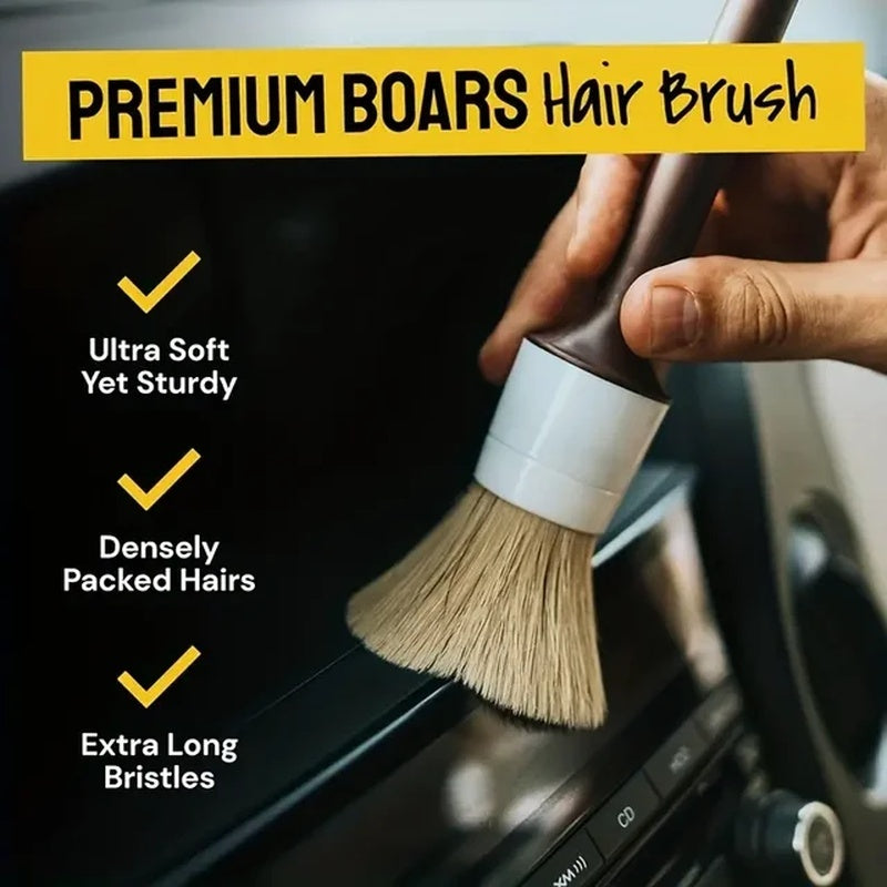 Premium Boar Hair Bristle Brushes Exterior  Interior Detail Brush For Car Cleaning  Auto Detailing 6