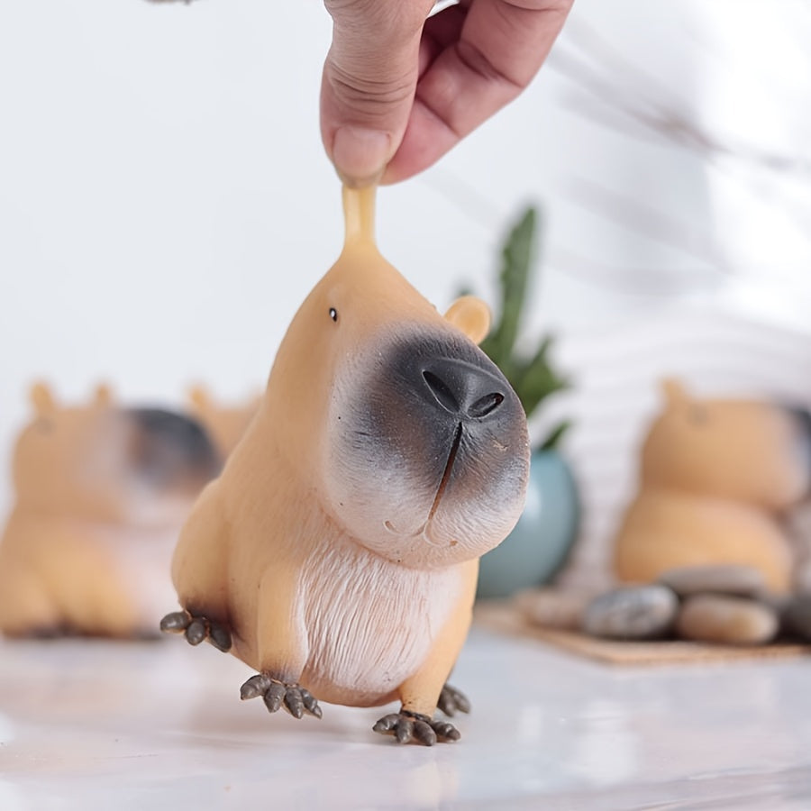 Capybara Squeeze Toy, Stress Relief & Fun Fast-Rebound TPR Animal Toy,Durable & Soft Relaxation Fidget for Kids & Adults