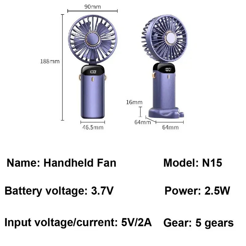 Portable Air Conditioner Fan  Rechargeable Electric Neck Fan For Home Office  Travel  USBPowered Mi 5