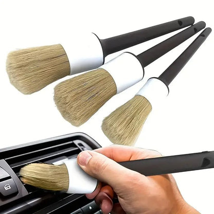 Premium Boar Hair Bristle Brushes Exterior  Interior Detail Brush For Car Cleaning  Auto Detailing 4