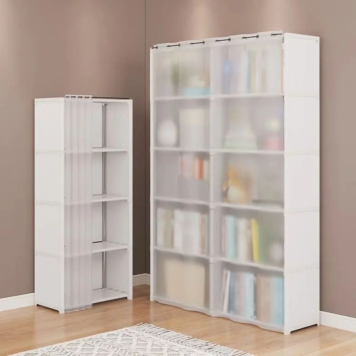 Dustproof Wardrobe, High Capacity Partition Bookshelf & Bedroom Storage Cabinet
