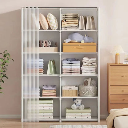 Dustproof Wardrobe High Capacity Partition Bookshelf  Bedroom Storage Cabinet 2