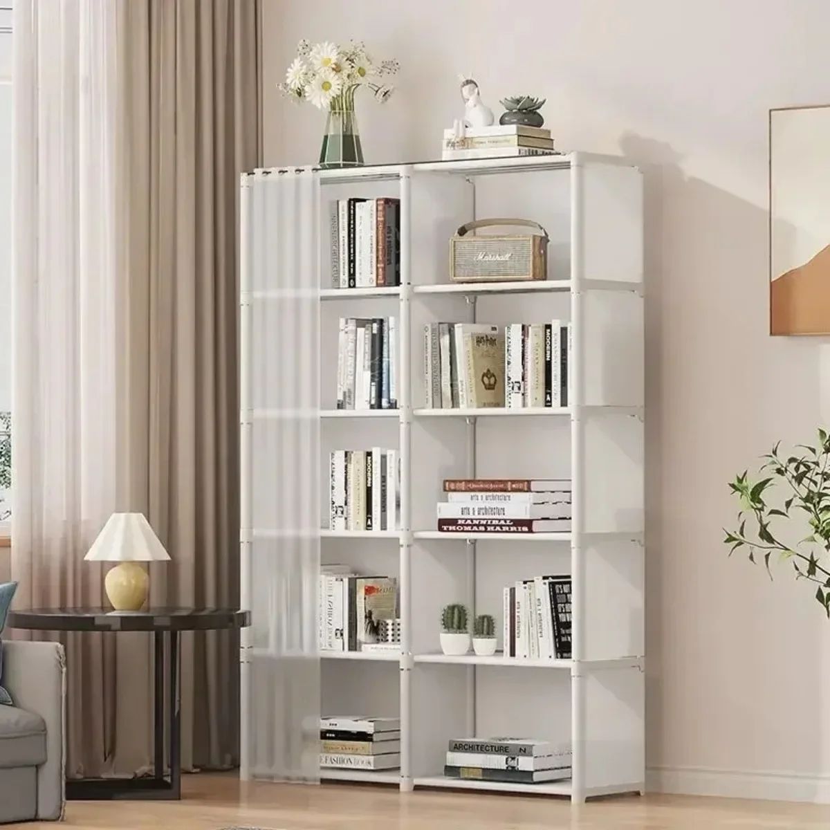 Dustproof Wardrobe High Capacity Partition Bookshelf  Bedroom Storage Cabinet 4