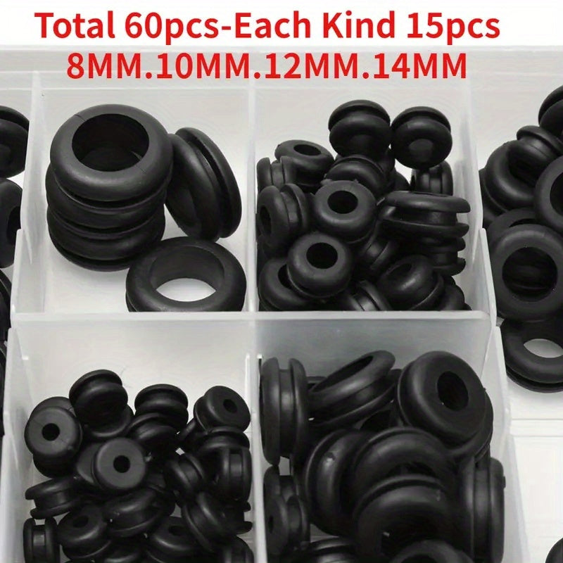Black O Ring Rubber Washer Seals Kit Gasket Grommet Assortment For Electrical  Plumbing 1