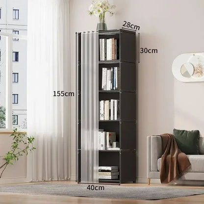 Dustproof Wardrobe High Capacity Partition Bookshelf  Bedroom Storage Cabinet 7