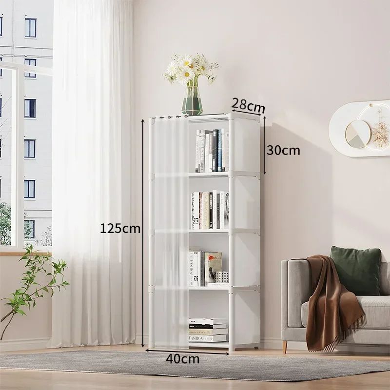 Dustproof Wardrobe High Capacity Partition Bookshelf  Bedroom Storage Cabinet 8