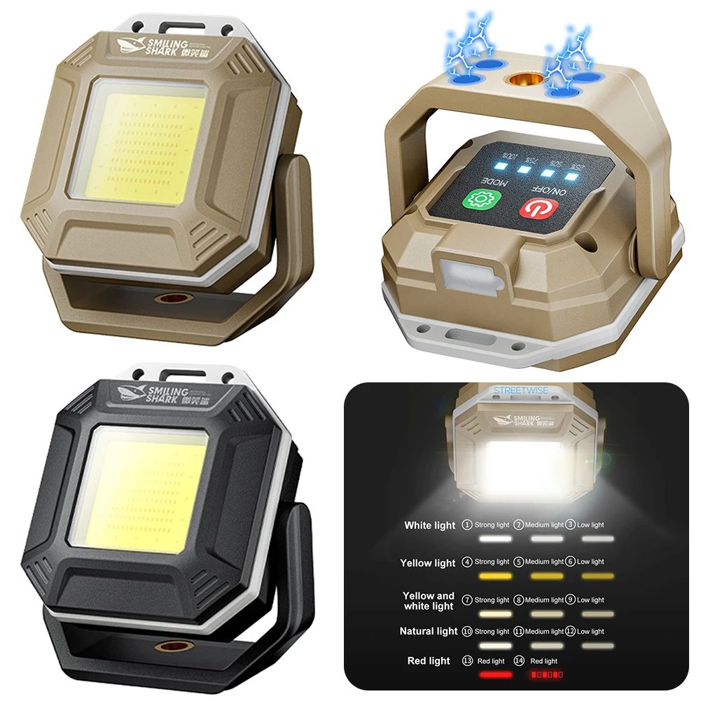 COB LED Work Light Rechargeable Waterproof Inspection Lamp With Magnetic Base Emergency Light For C 2