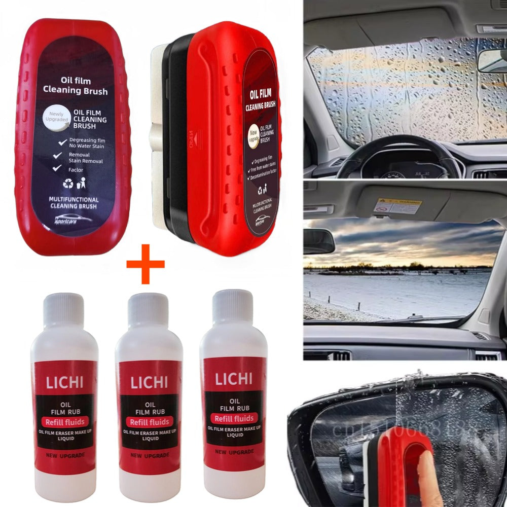 Car Glass Oil Film Remover Glass Cleaner Hydrophobic Glass Coating for Windshield Clear Auto Glass Alignment Tool