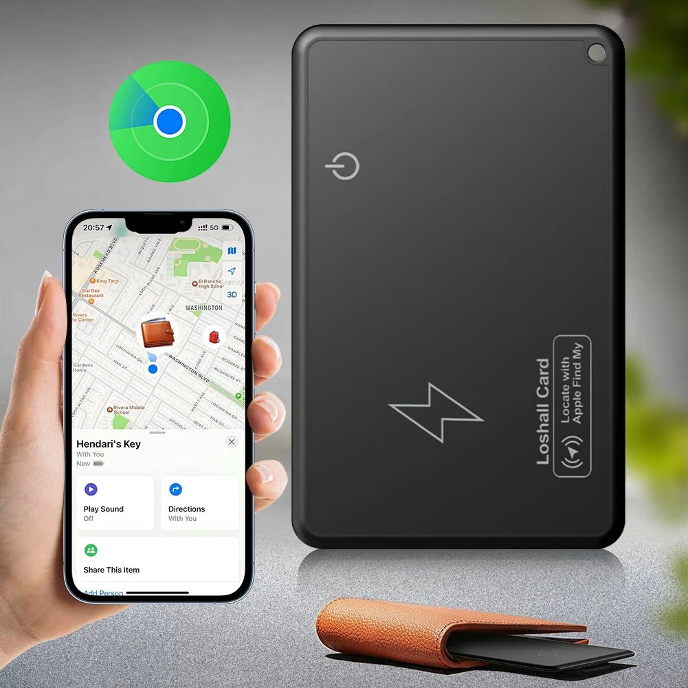 Ultra Thin Wallet Tracker Card With Wireless Charging Compatible With Apple Find My  IOS Devices 4