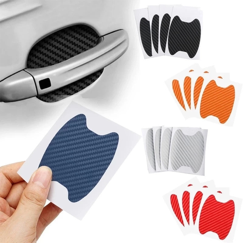 Car Door Sticker Carbon Fiber Scratches Resistant Cover for Auto Handle Protection & Exterior Styling