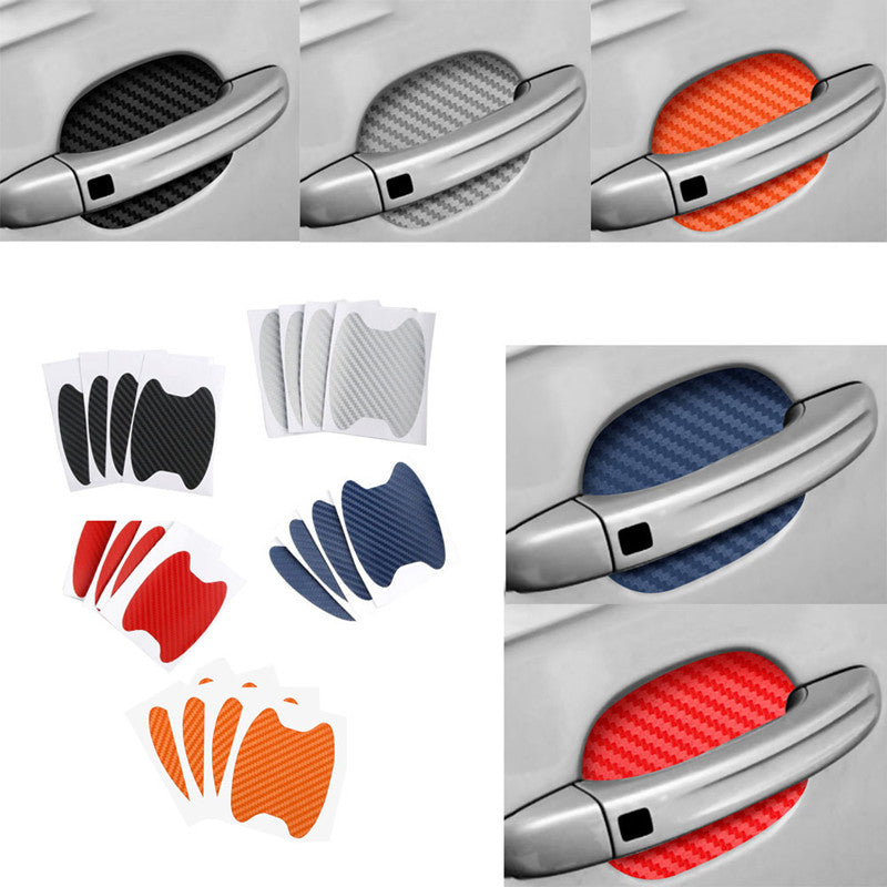 Car Door Sticker Carbon Fiber Scratches Resistant Cover for Auto Handle Protection & Exterior Styling