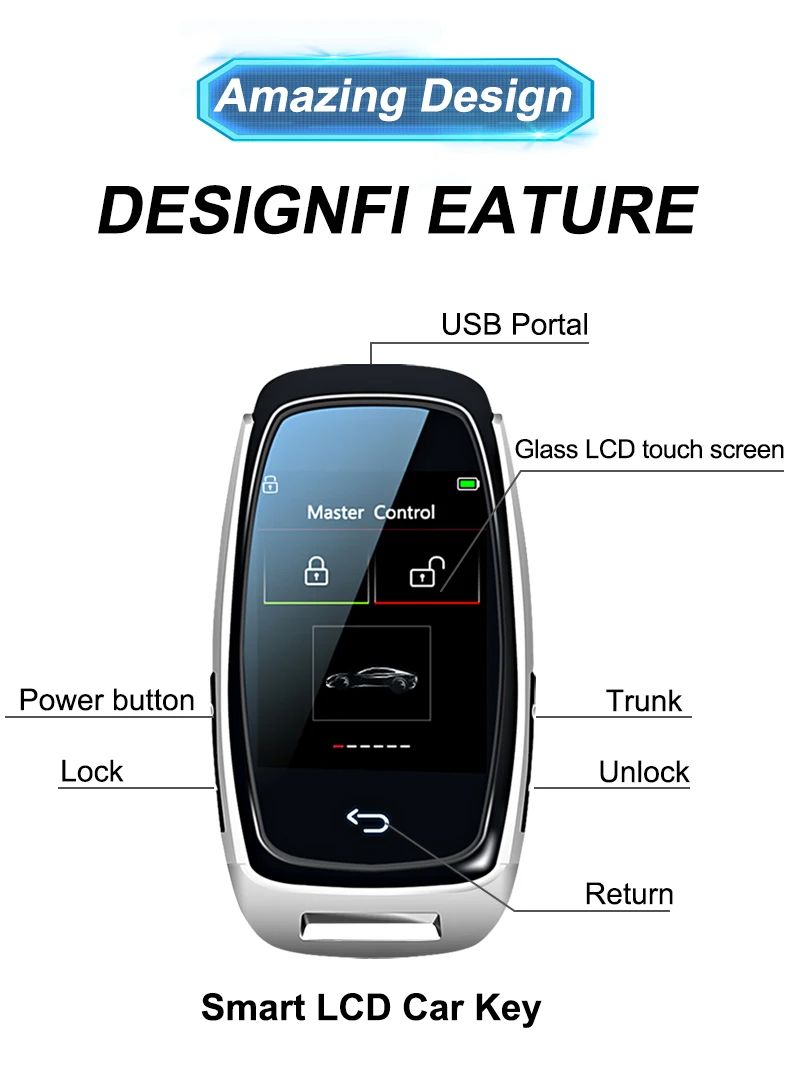 Modified Universal Remote Display Smart LCD Key Comfortable Entry Auto Lock Keyless Entry 2