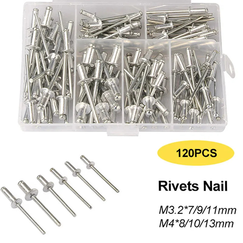 Heavy Duty Aluminum  Steel Pop Rivet Gun Rivet Assortment Set Hand Tools Rivet And Nut Tool 6