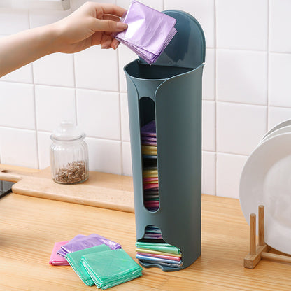 Wall Hanging Garbage Bag Storage Box Kitchen Plastic Bag Holder  Organizer For Bathroom Trash Bag D 2