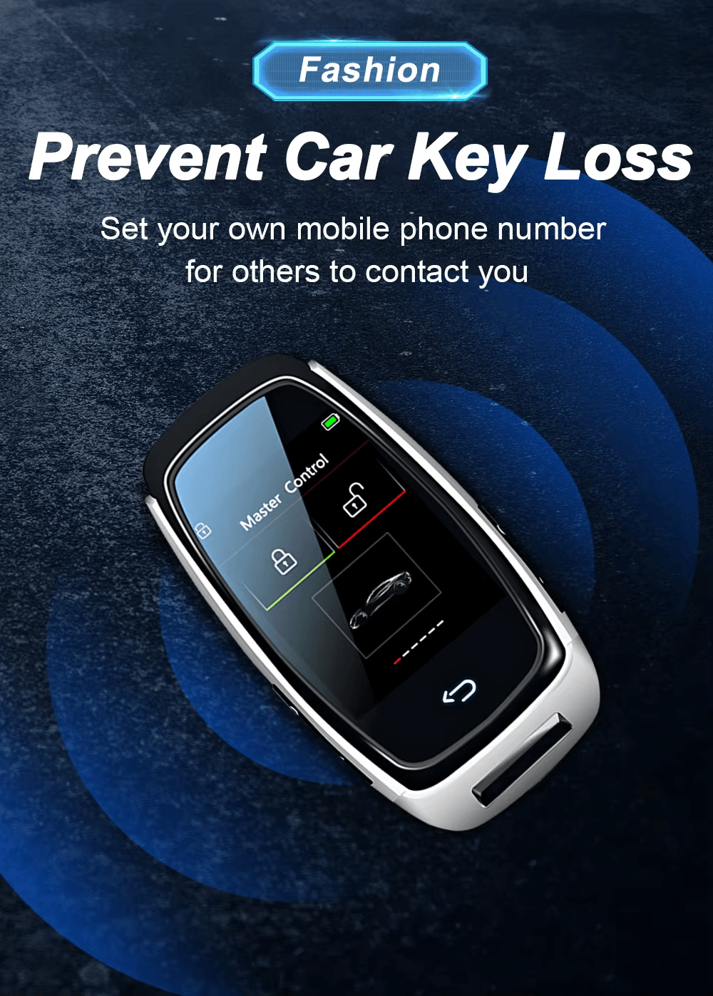 Modified Universal Remote Display Smart LCD Key, Comfortable Entry, Auto Lock, Keyless Entry