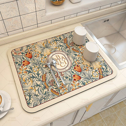Super Absorbent Large Kitchen Absorbent Mat Antiskid Draining Coffee Dish Drying Mat Quick Dry Bath 12