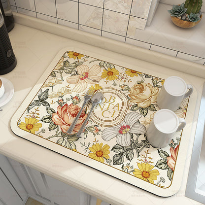 Super Absorbent Large Kitchen Absorbent Mat Antiskid Draining Coffee Dish Drying Mat Quick Dry Bath 14