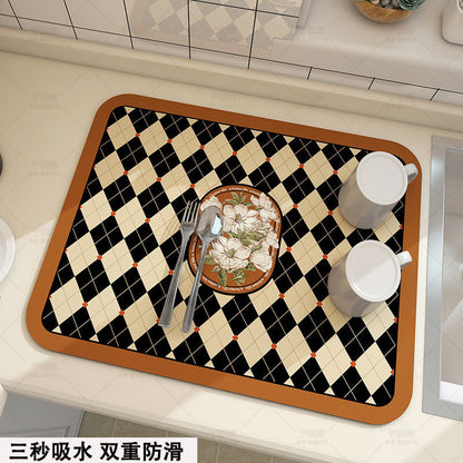 Super Absorbent Large Kitchen Absorbent Mat Antiskid Draining Coffee Dish Drying Mat Quick Dry Bath 18
