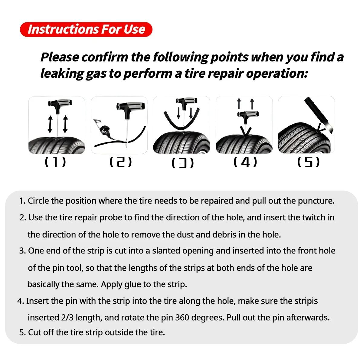 Universal Car Tire Repair Tool Set Emergency Kit For Motorcycle Electric Vehicle And Vacuum Tire Qu 2