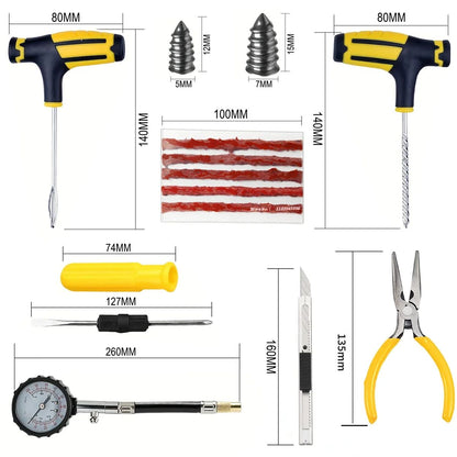 Universal Car Tire Repair Tool Set Emergency Kit For Motorcycle Electric Vehicle And Vacuum Tire Qu 1