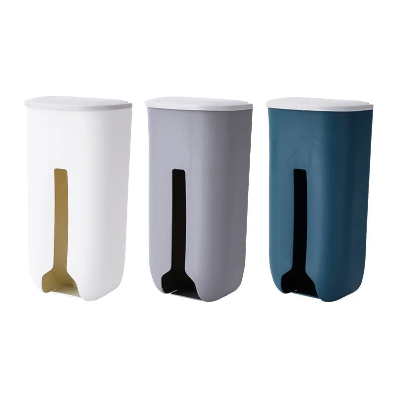 Extractable Kitchen Plastic Bag Storage Bag Dispenser Wall Mount Garbage Pocket Holder Refillable T 5