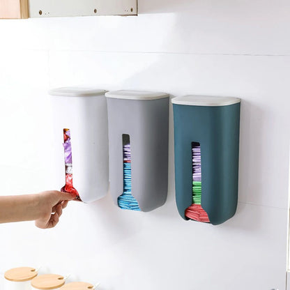 Extractable Kitchen Plastic Bag Storage Bag Dispenser Wall Mount Garbage Pocket Holder Refillable T 1