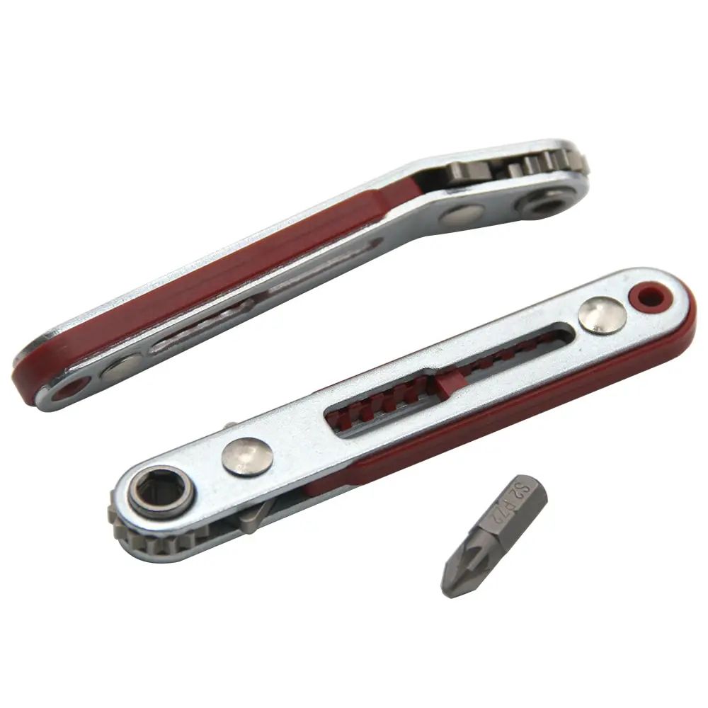 Multifunctional Bidirectional Ratchet Screwdriver Forward  Reverse Elbow Wrench Tool With Flat  Cro