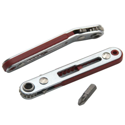 Multifunctional Bidirectional Ratchet Screwdriver Forward  Reverse Elbow Wrench Tool With Flat  Cro