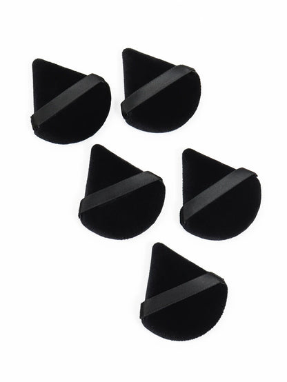 Black Triangle Powder Puff Set,Soft Velvet Facial Makeup Sponges for Foundation, Loose Powder & Contouring