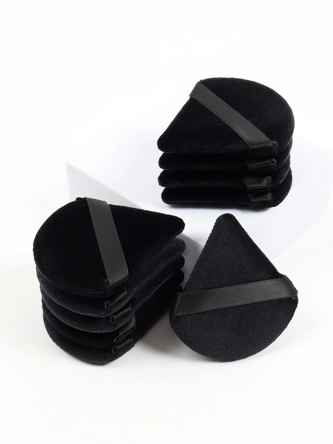 Black Triangle Powder Puff SetSoft Velvet Facial Makeup Sponges For Foundation Loose Powder  Contou 1
