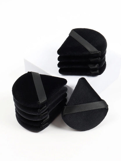 Black Triangle Powder Puff SetSoft Velvet Facial Makeup Sponges For Foundation Loose Powder  Contou 1