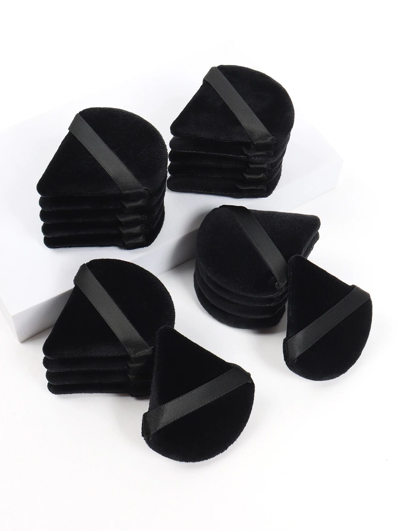 Black Triangle Powder Puff SetSoft Velvet Facial Makeup Sponges For Foundation Loose Powder  Contou 2