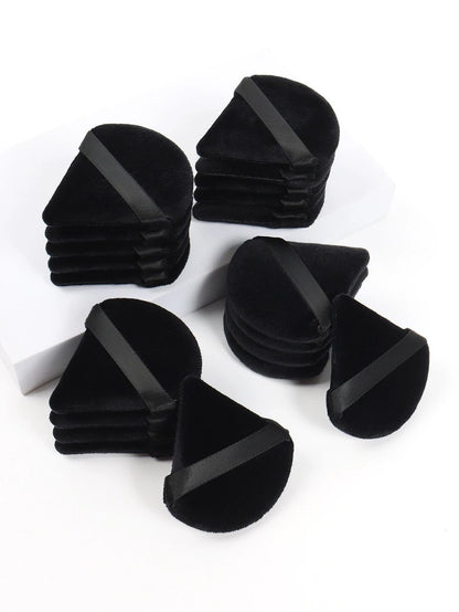 Black Triangle Powder Puff SetSoft Velvet Facial Makeup Sponges For Foundation Loose Powder  Contou 2
