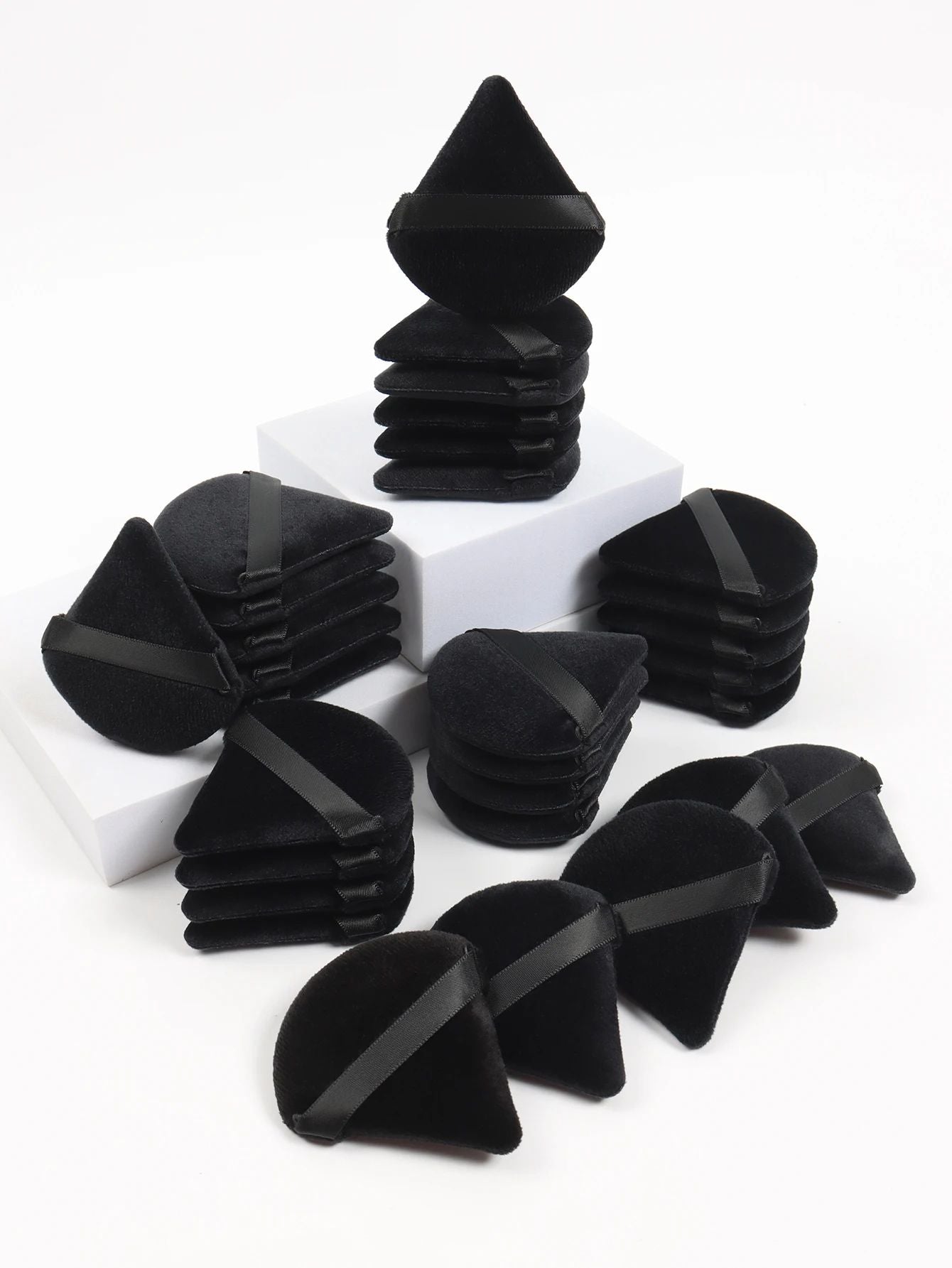 Black Triangle Powder Puff SetSoft Velvet Facial Makeup Sponges For Foundation Loose Powder  Contou 3